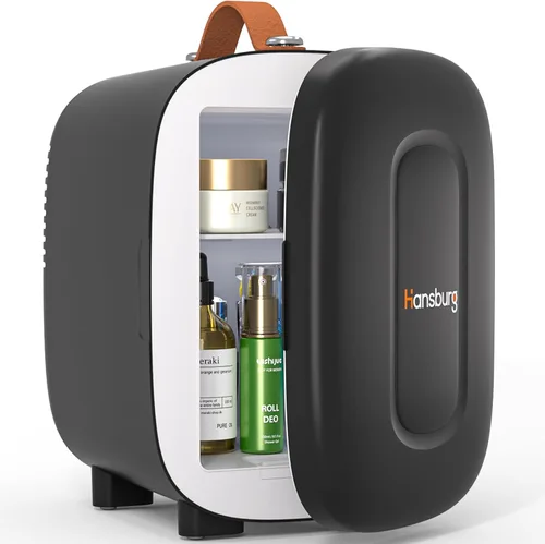 Miniatura 7 de Hansburg Mini Nevera para Dormitorio Enfriador y Calentador de Cuidado de la Piel Refrigerador Pequeño Portátil 4 Litros/6 Latas con Opción de 12V