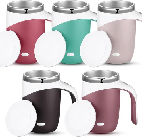 Miniatura 8 de Patelai 2 tazas de café autoagitables a granel, regalo del día del padre, taza mezcladora de 13.5 onzas, vasos de viaje recargables automáticos