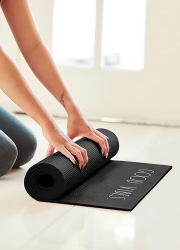 Miniatura 3 de Rae Dunn Tapete de yoga – Tapete de espuma de alta densidad para ejercicio y fitness para entrenamiento o estiramientos – Agarre antideslizante