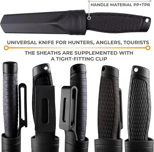 Miniatura 3 de Ganzo G806-BK Cuchillo de hoja fija 8CR14 Hoja de acero inoxidable Mango ergonómico antideslizante Camping Caza Pesca al aire libre EDC Cuchillo