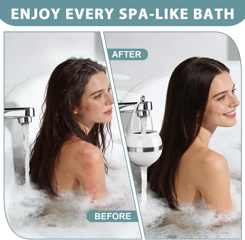 Miniatura 2 de Filtro de baño para bañera, filtro de agua para tina para piel y cabello más suaves, filtro de agua de baño de filtración de grado hotelero de 8