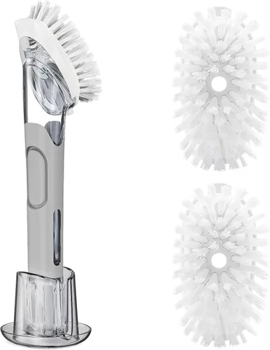 Miniatura 7 de Recargas de cepillo para cepillo de platos RIMAY - Juego de 4 recargas de cepillo de limpieza con cabezal dispensador de jabón para el escurridor