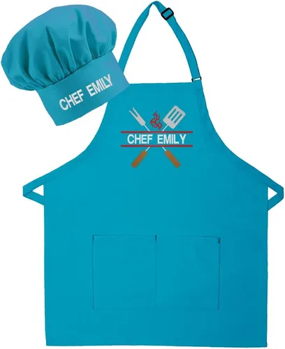 Miniatura 14 de Delantal bordado personalizado para adultos, hecho en los Estados Unidos, para hombres, mujeres, día del padre, cocina, barbacoa, parrilla, regalo