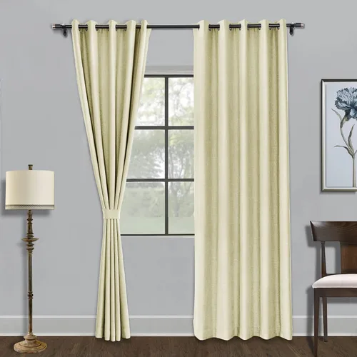 Miniatura 26 de Fcosie Cortinas opacas de 84 pulgadas de largo con textura de lino, con aislamiento térmico, con ojales en la parte superior con forro opaco blanco