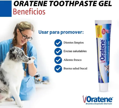 Miniatura 2 de Pet King Brands ZYMOX Oratene Gel de Pasta de Dientes Sin Cepillo para Perros y Gatos, 2.5oz