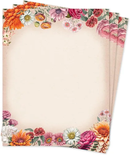 Miniatura 9 de Papel de papelería con temática de hojas, papel membrete verde de 8.5 x 11 pulgadas, 50 hojas, papel de escritura elegante, bonito papel Juego de 50