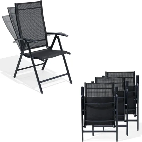 Miniatura 16 de Crestlive Products. Conjunto de 2 sillas plegables de patio, 7 niveles ajustables, reclinables, con respaldo alto, para exterior, sillas de césped
