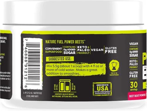 Miniatura 7 de Healthy Delights Nature Fuel Power Beets, jugo de remolacha vegano en polvo, polvo de remolacha para la presión arterial alta, 0 g de azúcar