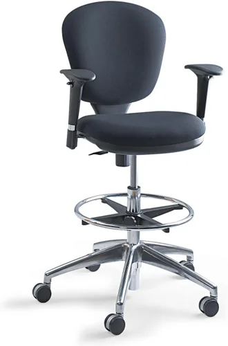 Miniatura 4 de Safco Metro - Silla de oficina ergonómica, altura extendida, ajustable con base giratoria, acolchada, color negro Acolchado negro.