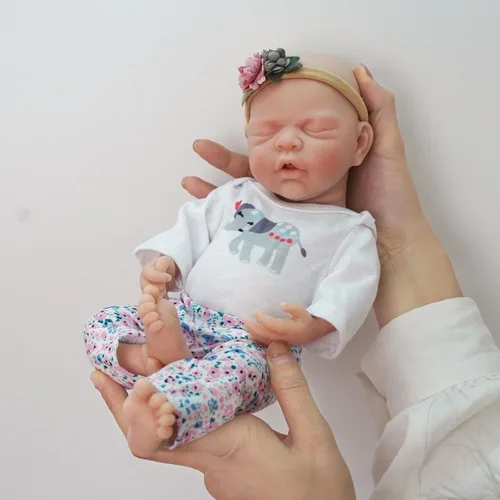 Miniatura 5 de MYREBABY Muñecas realistas de bebé Reborn – Niña recién nacida de silicona completa de 12 pulgadas, muñecas de bebé de la vida real con ropa