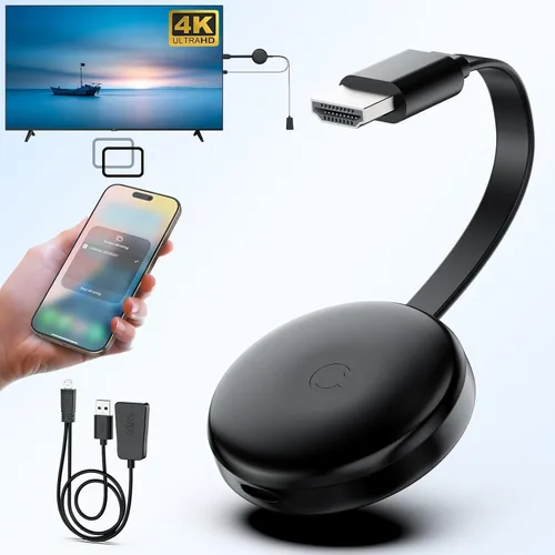 Adaptador de pantalla HDMI inalámbrico 4K, dongle inalámbrico HDMI 5G, adaptador de pantalla de espejo, transmisión de video/audio de