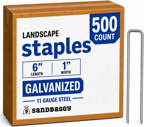Sandbaggy - 500 grapas galvanizadas de 6 pulgadas para paisaje, estacas de jardín SOD, confiadas por agricultores y contratistas de todo Estados