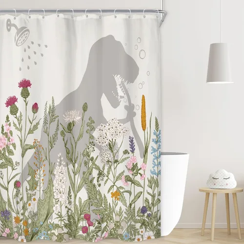 Miniatura 23 de Juego de cortinas de ducha divertidas con diseño de calavera y esqueleto de Halloween para baño, 60 pulgadas de ancho x 71 pulgadas de alto