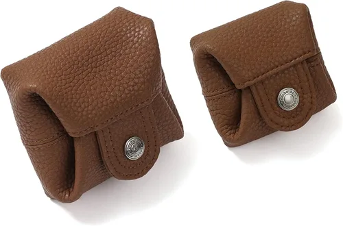Miniatura 77 de Cockatoo Monedero de cuero genuino para cambio, mini billetera con bolsillo a presión para hombres y mujeres, Rojo (Aurora Red), Casual