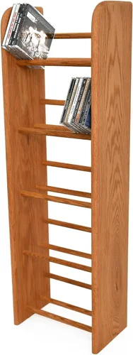 Miniatura 6 de Wood Shed Hill 04 Series - Estante de almacenamiento de CD estilo clavija, estante de almacenamiento de madera de roble real y estantes de Miel