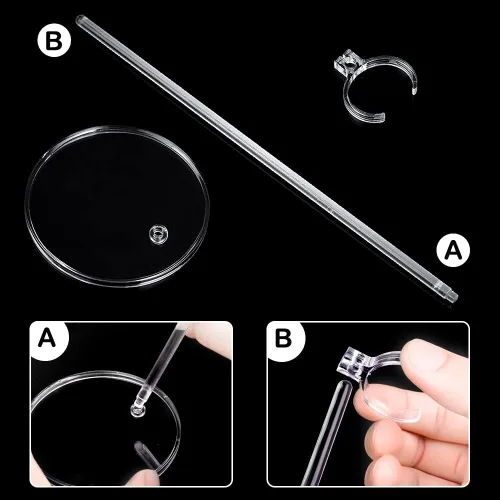 Miniatura 3 de 10 soportes de exhibición de acrílico para muñecas, soporte de exhibición de muñeca ideal con clip de cintura ajustable para muñecas de 11 a 13 10