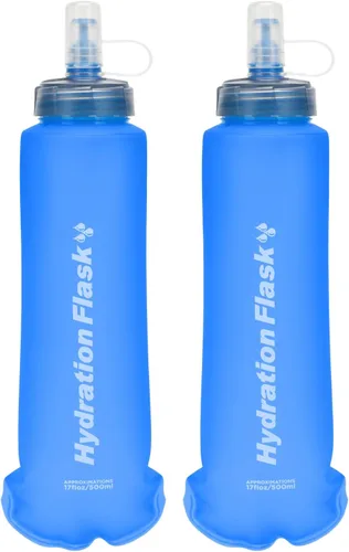 Miniatura 13 de TRIWONDER Botella de agua de mano para correr, Quick Grip Chill Botella de agua suave de mano de 17 onzas con correa de mano, paquete de Botella