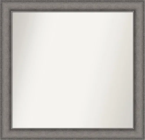 Miniatura 205 de Amanti Art Espejo de pared personalizado no biselado (24.5 x 24.5 pulgadas), marco gris marrón alta, varios tamaños personalizados, espejo de baño