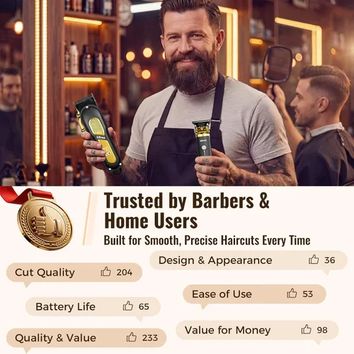 Miniatura 5 de Ufree Juego de cortapelos para hombres, cortapelos y recortadores, cortapelos de peluquería inalámbricos, kit de aseo, regalos para hombres