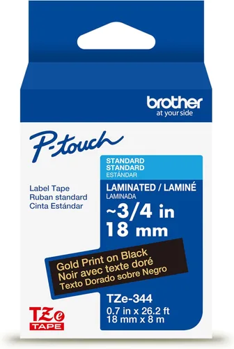 Miniatura 29 de Brother Cinta de etiquetas P-Touch TZe negra con impresión en azul (TZe541), laminada, 3/4 pulgadas x 26.2 pies (0.709 in x 26.2 ft)