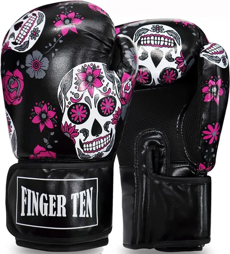 Miniatura 8 de FINGER TEN Guantes de boxeo para mujeres, para entrenamiento de boxeo profesional, saco pesado, artes marciales mixtas, sparring, kickboxing