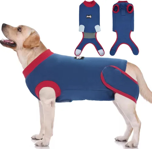 Miniatura 10 de IDOMIK Traje de recuperación para perros – Mono ajustable antilamidas para después de la cirugía, traje esterilizador de esterilización masculino