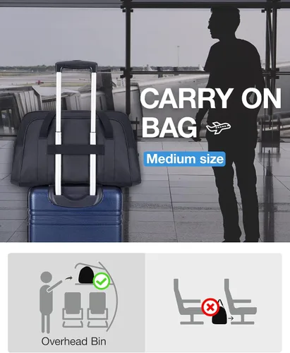 Miniatura 6 de BAGSMART Bolsa de viaje Negro 40L Bolsa de viaje