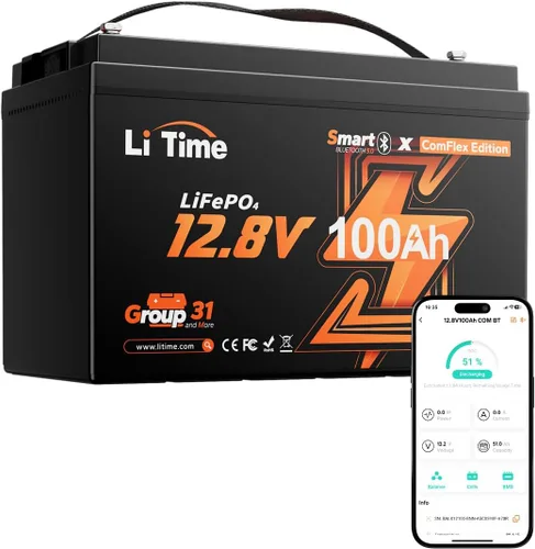 Miniatura 19 de LiTime Batería LiFePO4 de 12 V 230 Ah, recargable, de litio, más de 4000 ciclos profundos, energía de respaldo para casa rodante, remolque de viaje