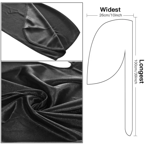 Miniatura 19 de Paquete de 3 piezas de durags sedosas para ondas de hombres, de regalo 1 gorra para marcar las ondas, talla única