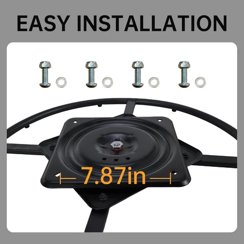 Miniatura 6 de Kit de base giratoria reclinable de 24 pulgadas, soporte de anillo de silla resistente con placa giratoria de rodamiento de bolas de 360 grados