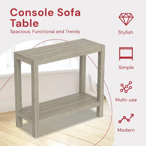 Miniatura 3 de Safdie & Co - Mesa de entrada de granja color gris pardo oscuro, mesas de consola para entrada, uso como mesa de entrada, escritorio de pasillo