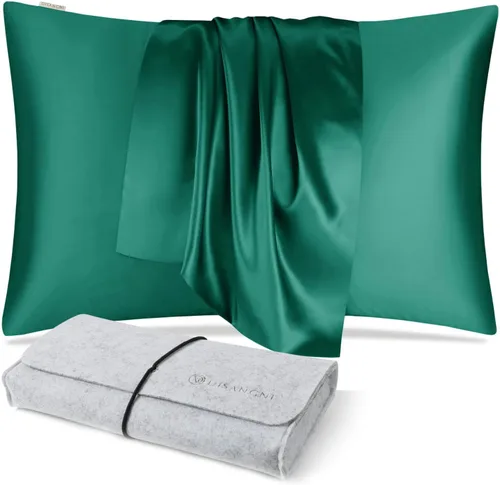 Miniatura 16 de DISANGNI Funda de almohada de seda de morera 100% natural para cabello y piel con cremallera oculta, 22 momme ambos lados