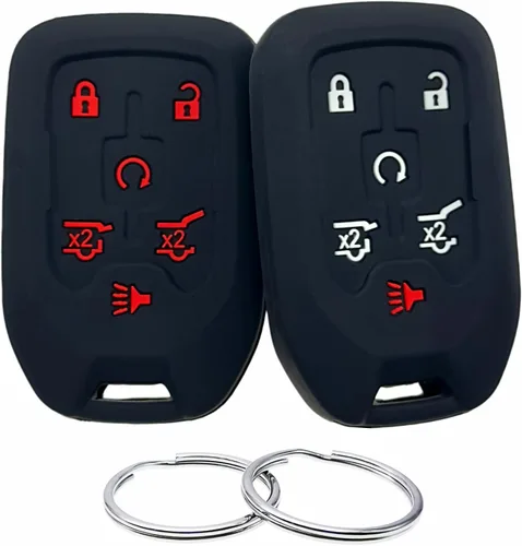 REPROTECTING Funda de goma de silicona para llavero compatible con Chevrolet Suburban Tahoe GMC Yukon Yukon XL HYQ1AA 2014-2021