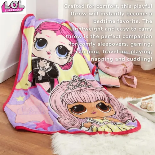 Miniatura 2 de LOL Surprise! - Ropa de cama para niños, manta de tacto de seda súper suave, 40 x 50 pulgadas, (producto oficial con licencia) por Franco