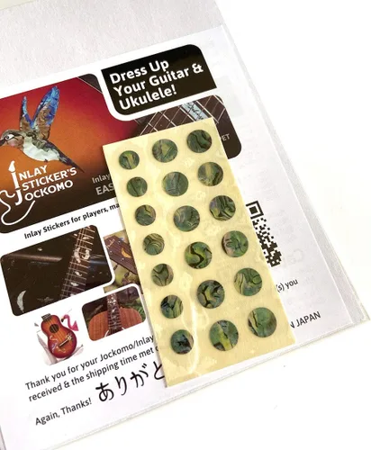 Miniatura 23 de Adhesivos de incrustación para marcadores de diapasón de guitarras y bajo - 0.32 cm Pequeñas marcas laterales en forma de punto - Abulón azul