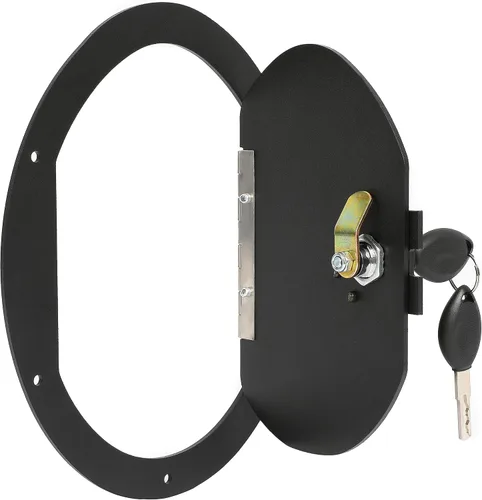 Miniatura 2 de KUAFU Puerta del tanque de combustible con cerradura compatible con Humvee Hummer H1 cualquier modelo M998 M1123 M1045 con recubrimiento en polvo