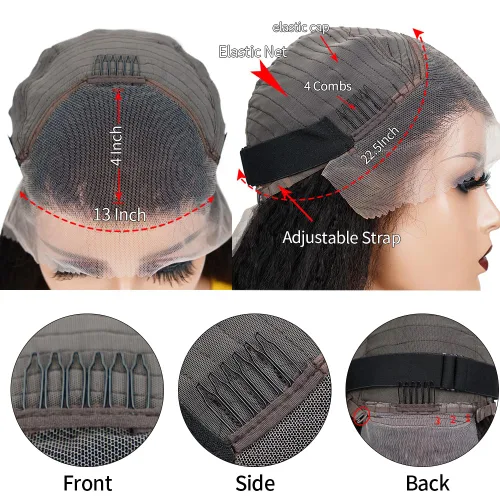 Miniatura 3 de Peluca de cabello humano liso natural de 14 pulgadas, sin pegamento, peluca de encaje frontal de 13 x 4, línea de cabello prearrancada con cabello