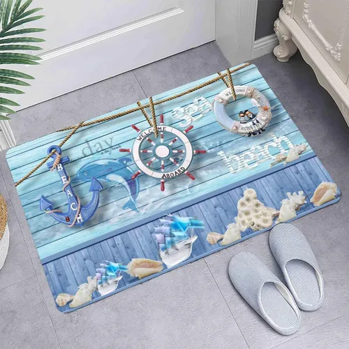 Miniatura 6 de LYFANS Manta de espuma de esponja para baño y cocina (21 x 35.5 pulgadas), almohadilla de franela antideslizante brillante impresa en 3D para mesita
