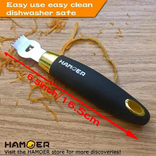 Miniatura 8 de Zester Rallador y cuchillo de canal, juego de herramientas de barra de cocina para queso parmesano, limón, ajo, nuez moscada, chocolate, cítricos