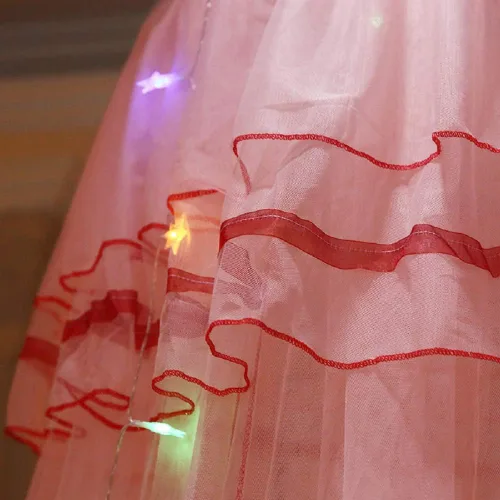 Miniatura 6 de Jolitac Dosel de Cama Mosquitera de Encaje para Camas de Niñas, Tienda de Juego de Princesa Única Doseles de Malla Cúpula Grande de Encaje Cortinas