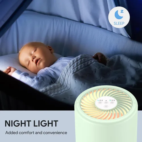 Miniatura 6 de FULMINARE Purificadores de aire para el hogar dormitorio H13 HEPA purificador de aire, 3 velocidades, temporizador, 24 dB, pequeño mini purificador