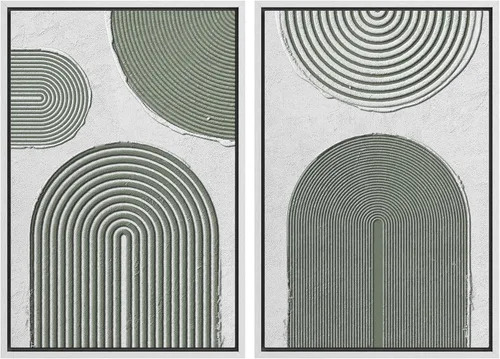 Miniatura 123 de SIGNWIN Lienzo enmarcado para pared, juego de arte con anillos de árbol de bosque grunge en blanco y negro, ilustraciones de naturaleza silvestre