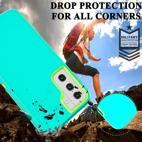 Miniatura 4 de Funda resistente 3 en 1 para Galaxy S21 (no para S21 Plus), con película de TPU flexible y película de lente de cámara, paquete de 2 fundas
