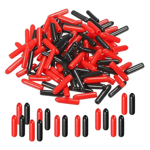 Miniatura 61 de MECCANIXITY 50 unids tapas de goma Surtido de 0.079 in PVC vinilo tornillo rosca protector para tornillo tornillo negro rojo