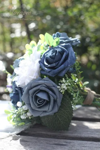 Miniatura 3 de Floroom Flores artificiales de espuma, aspecto real, con tallos, para manualidades, ramos de boda, centros de mesa, despedida de soltera, fiesta, 25