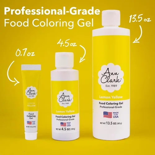 Miniatura 2 de Ann Clark - Gel colorante para alimentos amarillo limón, grande, 4.5 onzas, grado profesional, fabricado en Estados Unidos
