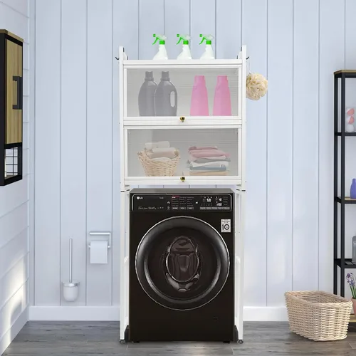 Miniatura 9 de Bathroom Organizer, Over The Toilet Storage, Adjustable Shelves for Small Room, Saver Space, Freestanding Above Toilet with Toilet Paper Holder and
