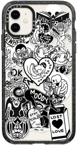 Miniatura 18 de CASETiFY Impact - Funda para iPhone 11 - Flower Power Retro - Negro Transparente