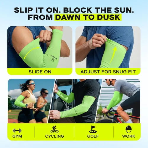 Miniatura 4 de ARMORAY Mangas de brazo para hombres y mujeres, UPF 50, manga de compresión deportiva de enfriamiento para baloncesto, golf, correr, cobertura