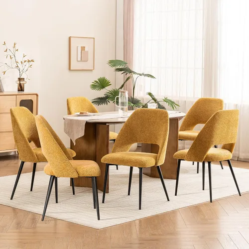 Miniatura 22 de Rowill Juego de 2 sillas de comedor tapizadas de mediados de siglo, modernas sillas de comedor, sillas de cocina, sillas decorativas con patas